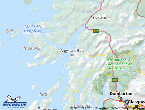 Carte MICHELIN Argyll and Bute - ViaMichelin