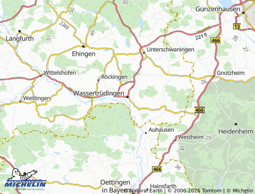 MICHELIN Wassertrüdingen map - ViaMichelin