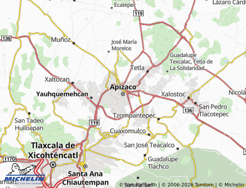 Carte MICHELIN Apizaco - ViaMichelin