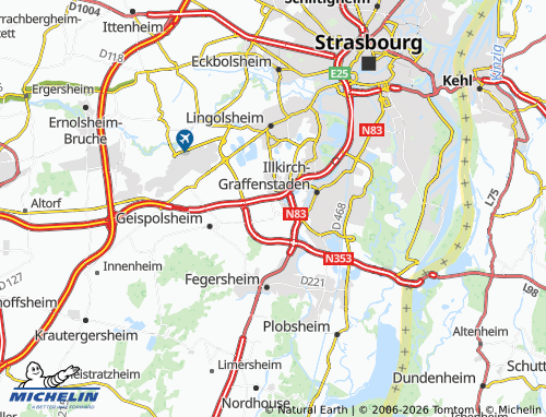 MICHELIN Geispolsheim Gare map - ViaMichelin