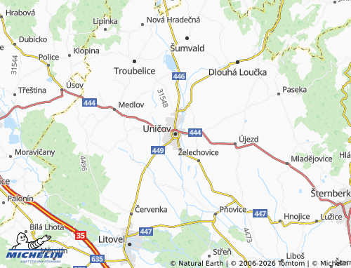 Mapa MICHELIN Uničov - ViaMichelin