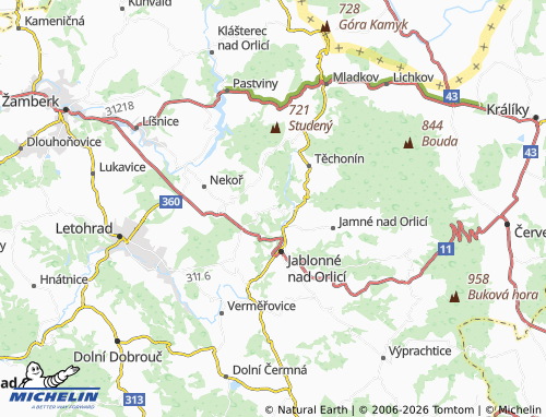 MICHELIN Sobkovice map - ViaMichelin