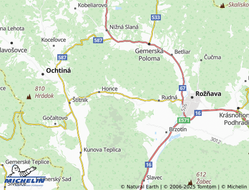 MICHELIN Rožňavské Bystré map - ViaMichelin