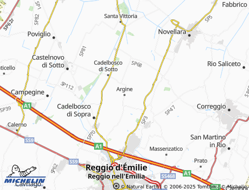 Mapa MICHELIN Argine - ViaMichelin