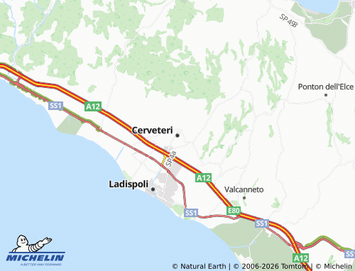 MICHELIN-Landkarte Cerveteri - ViaMichelin