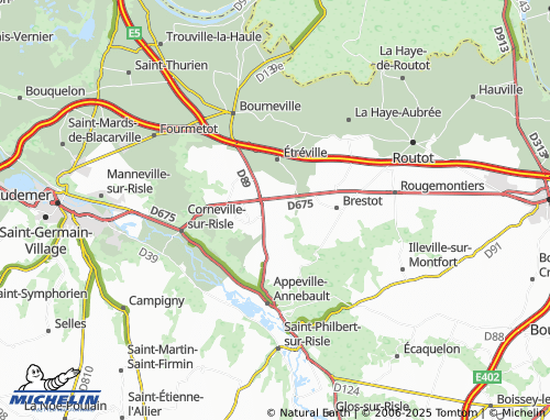 Carte MICHELIN Cauverville-en-Roumois - ViaMichelin