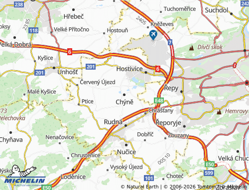 Mappa MICHELIN Chýně - ViaMichelin