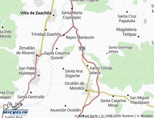 Kaart MICHELIN San Martín Tilcajete - ViaMichelin