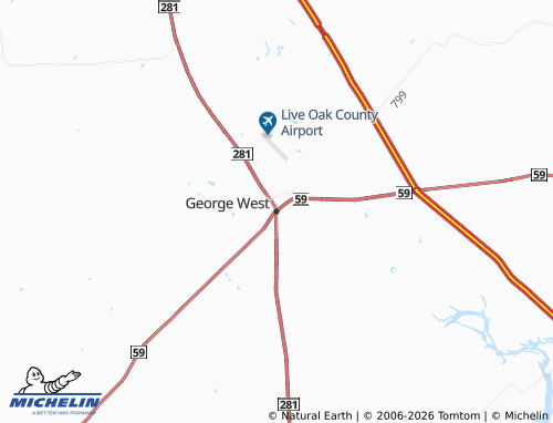 Mapa MICHELIN George West - ViaMichelin
