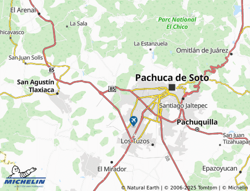 Carte MICHELIN Ampliación Valles de Pachuca - ViaMichelin