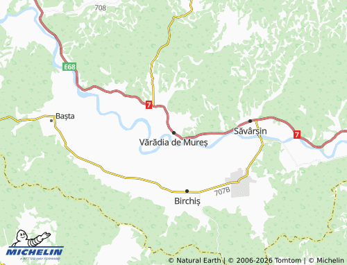 Mapa MICHELIN Vărădia de Mureș - ViaMichelin