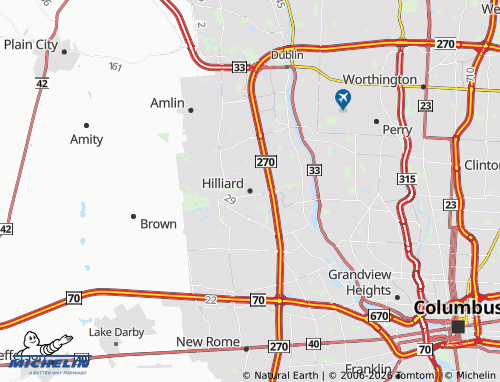 Mapa MICHELIN Hilliard - ViaMichelin