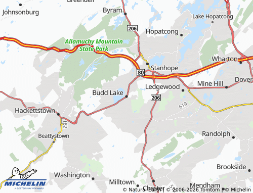 Mappa MICHELIN Budd Lake - ViaMichelin
