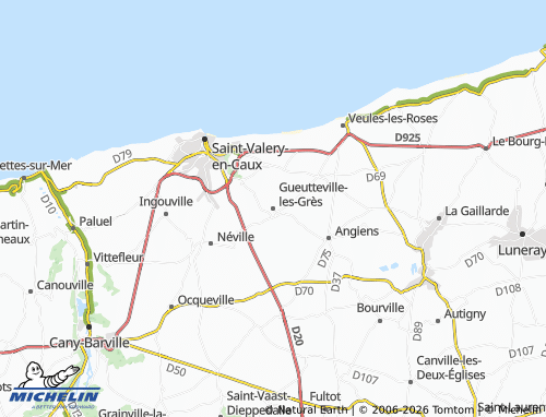 Mapa MICHELIN Gueutteville-les-Grès - ViaMichelin