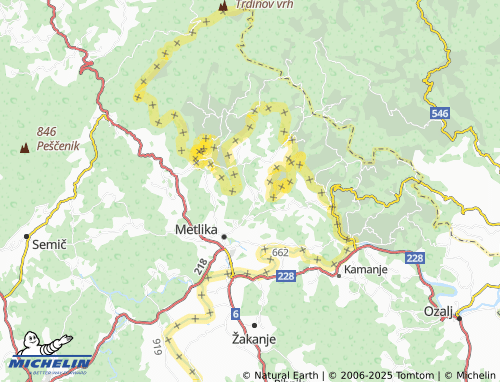 MICHELIN Slamna vas map - ViaMichelin