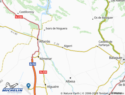 Mapa MICHELIN Algerri - ViaMichelin