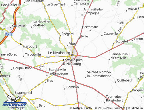 MICHELIN Le Neubourg map - ViaMichelin