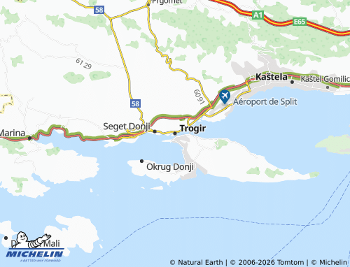 MICHELIN-Landkarte Trogir - ViaMichelin