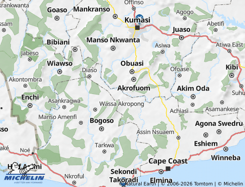 MICHELIN Upper Denkyira map - ViaMichelin