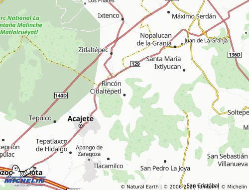 Mapa MICHELIN Rincón Citlaltépetl - ViaMichelin