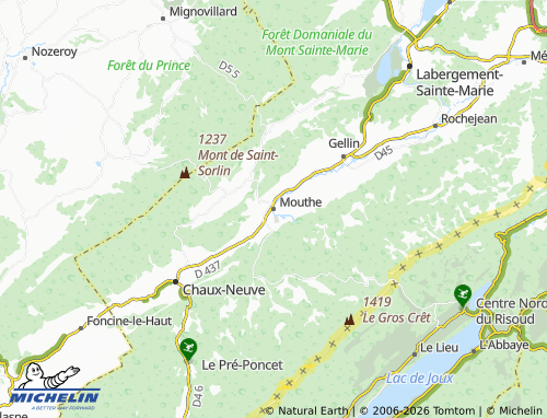 Mappa MICHELIN Mouthe - ViaMichelin