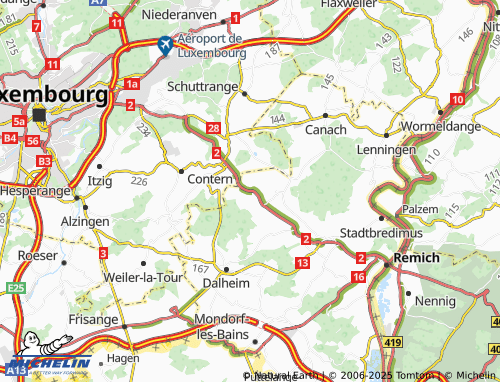 MICHELIN Ersange map - ViaMichelin