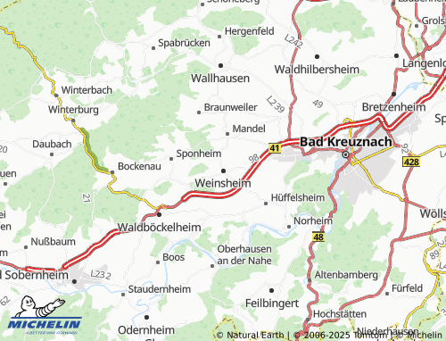 MICHELIN-Landkarte Weinsheim - ViaMichelin