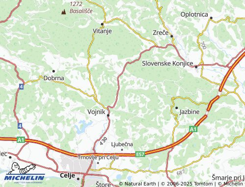 Mapa MICHELIN Dedni Vrh pri Vojniku - ViaMichelin