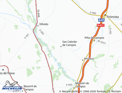 MICHELIN San Cebrián de Campos map - ViaMichelin