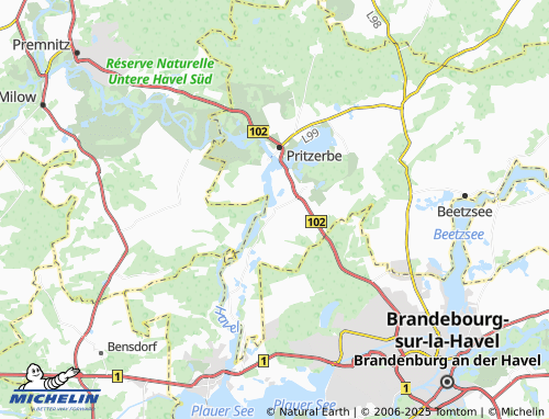 Mappa MICHELIN Tieckow - ViaMichelin