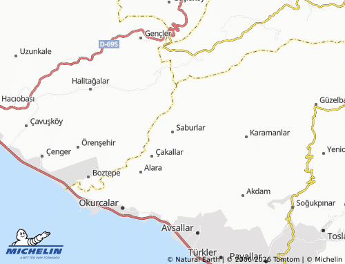 MICHELIN Saburlar map - ViaMichelin