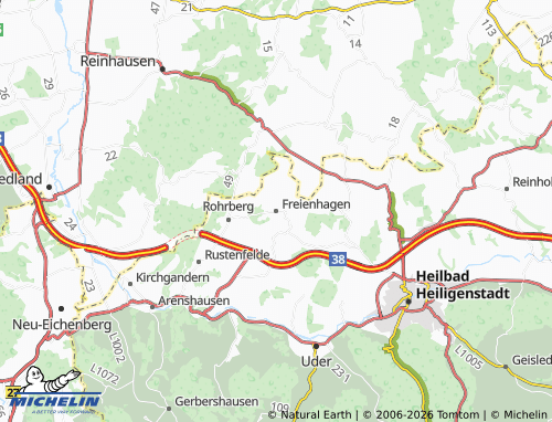 Mapa MICHELIN Freienhagen - ViaMichelin