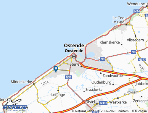 MICHELIN Ostend map - ViaMichelin