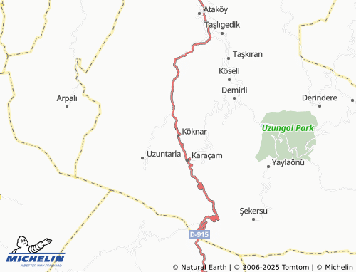 MICHELIN Köknar map - ViaMichelin