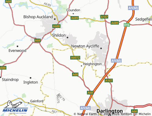 Carte MICHELIN Redworth - ViaMichelin