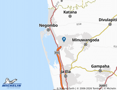 Mappa MICHELIN Katunayake - ViaMichelin