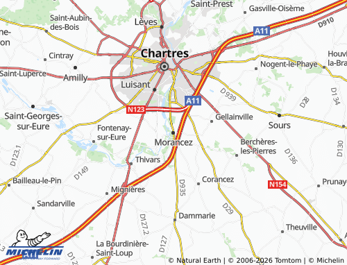 MICHELIN Morancez map - ViaMichelin