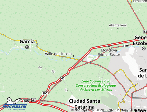 MICHELIN Valle de Lincoln map - ViaMichelin