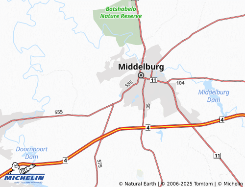 Kaart MICHELIN Middelburg Extension 28 - ViaMichelin