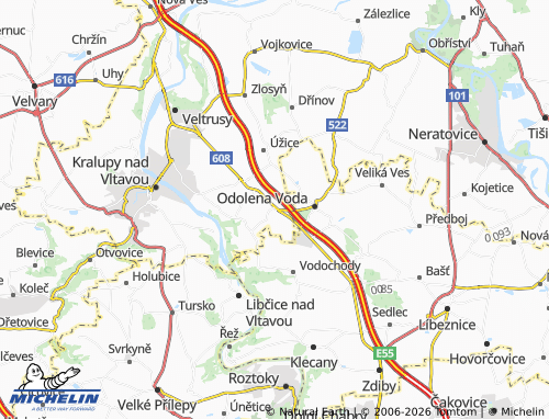 Mapa MICHELIN Postřižín - ViaMichelin