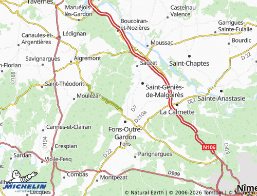 Mappa MICHELIN Montignargues - ViaMichelin