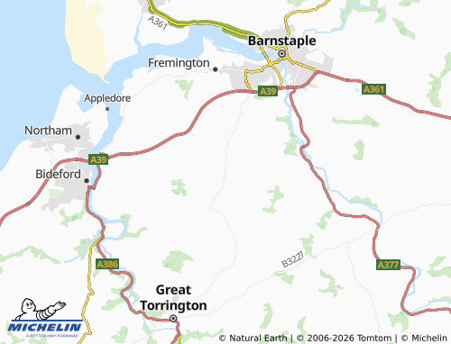 MICHELIN Newton Tracey map - ViaMichelin
