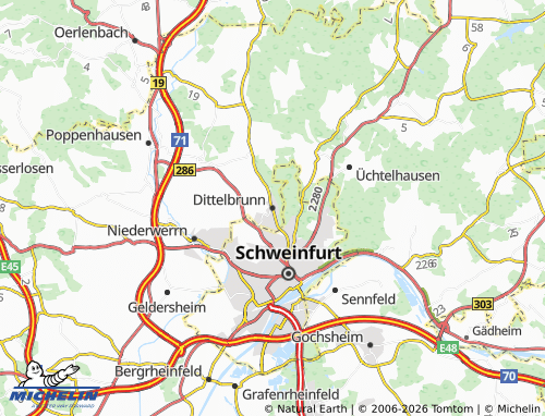 Mapa MICHELIN Dittelbrunn - ViaMichelin