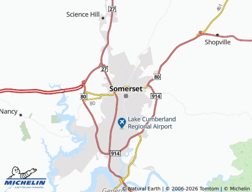 Kaart MICHELIN Somerset - ViaMichelin
