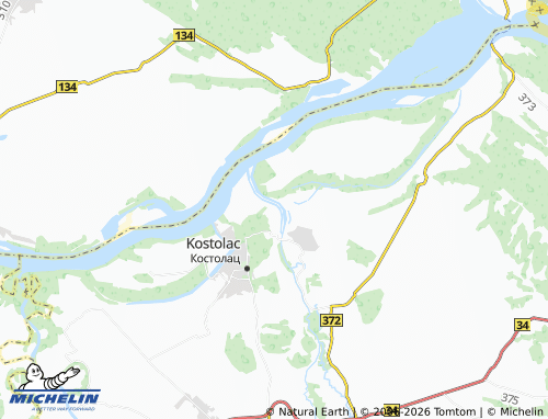 Mapa MICHELIN Selo Kostolac - ViaMichelin