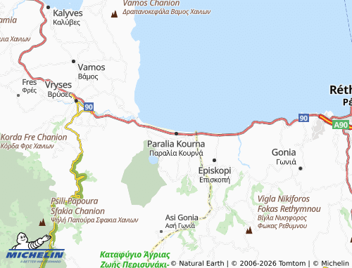 Carte MICHELIN Paralia Kourna - ViaMichelin