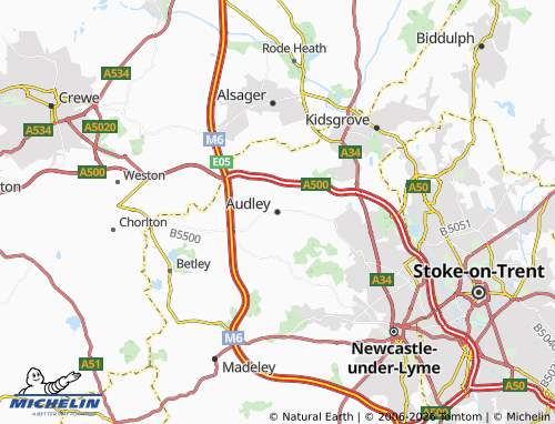 MICHELIN Audley Rural map - ViaMichelin