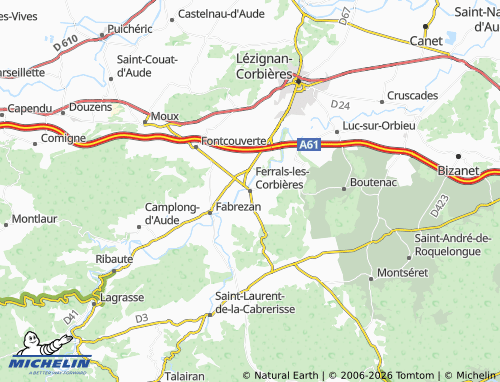 Mappa MICHELIN Ferrals-les-Corbières - ViaMichelin