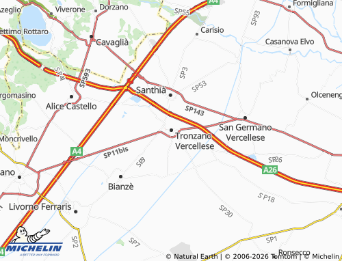 Mapa MICHELIN Tronzano Vercellese - ViaMichelin