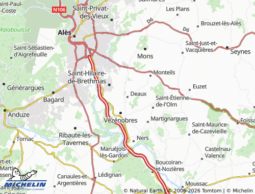MICHELIN Deaux map - ViaMichelin